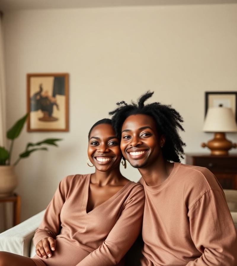 Amara and Daniel at home in Lagos